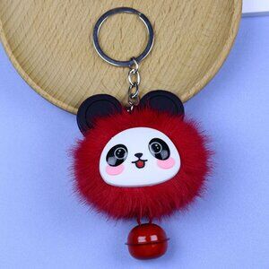 Rabbit hair bell star-eyed rabbit keychain cute doll pendant